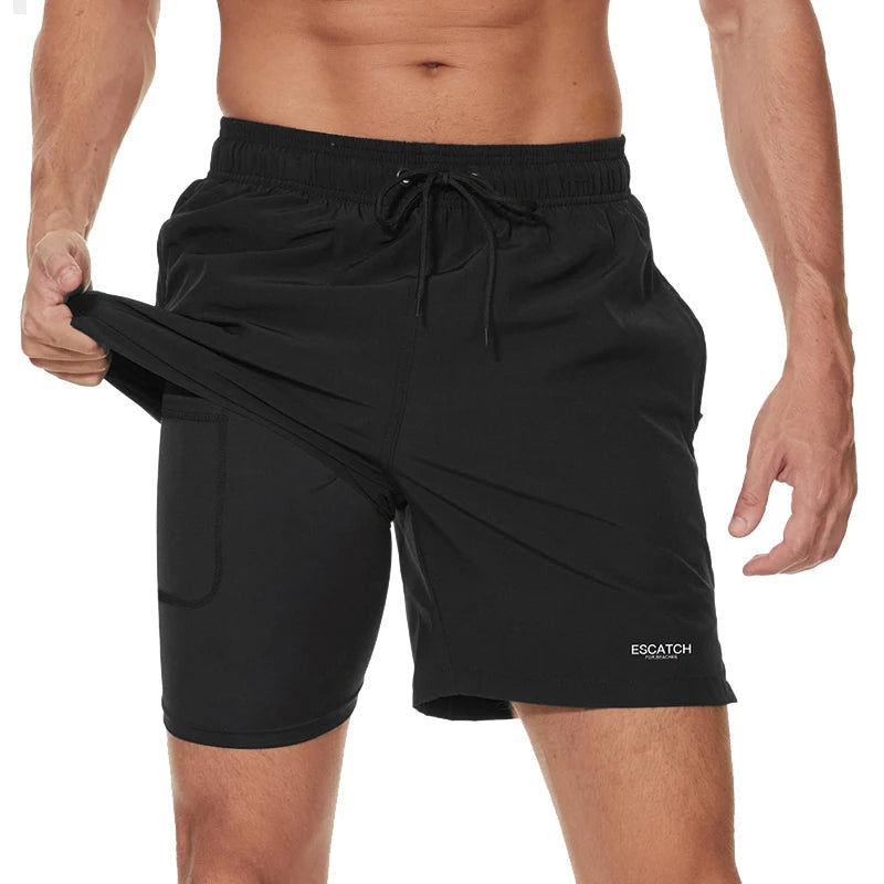 Sportliche Herren Badehosen mit Schnell Trocknendem Stoff und Reißverschluss, Größen M-3XL-3