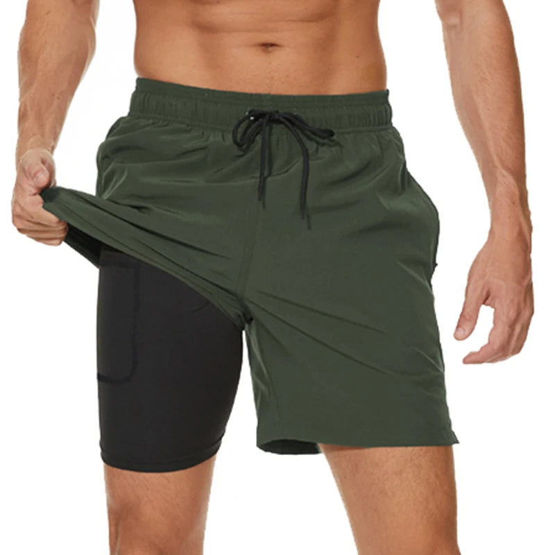 Sportliche Herren Badehosen mit Schnell Trocknendem Stoff und Reißverschluss, Größen M-3XL-5
