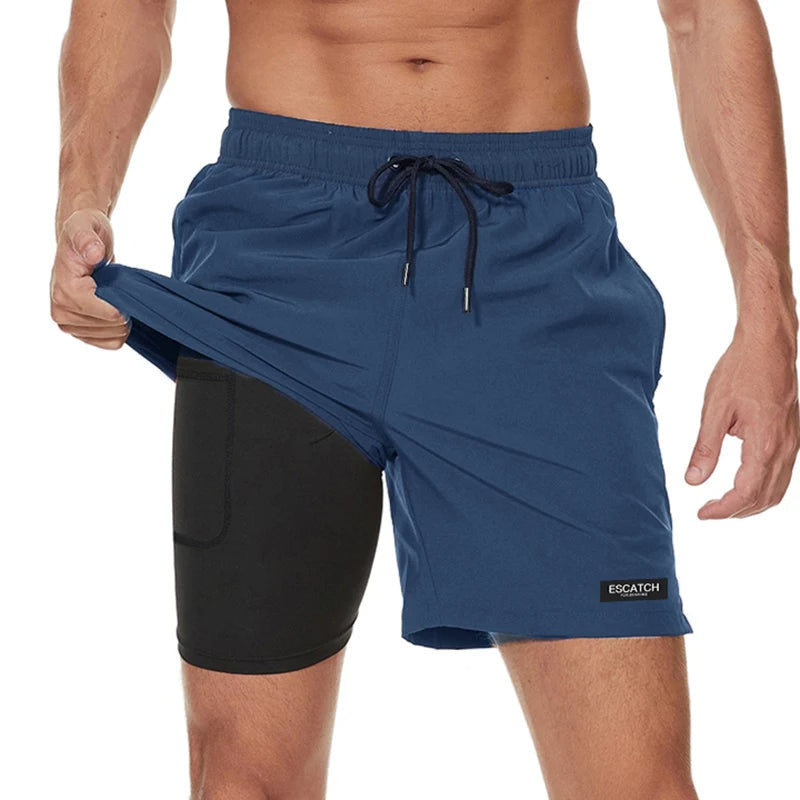 Sportliche Herren Badehosen mit Schnell Trocknendem Stoff und Reißverschluss, Größen M-3XL-6