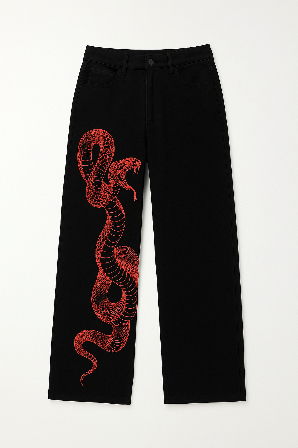 Bestickte Stretch-Denim Jeans Damen Mit Drachenmotiv Und Kanji-Kalligraphie-3