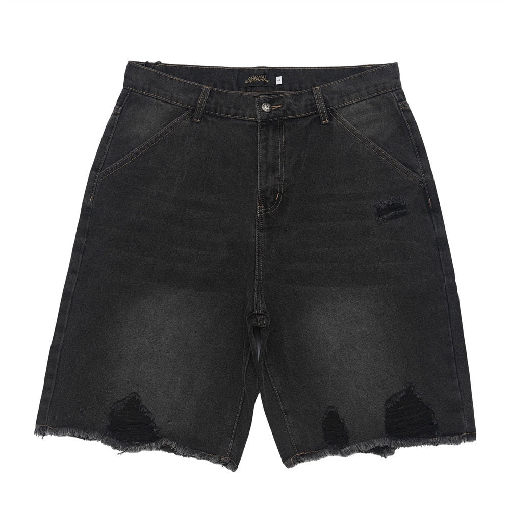 Baggy Herren Denim Shorts, Übergroß – Bequeme Kurze Hosen für Männer im Vintage-Stil-1