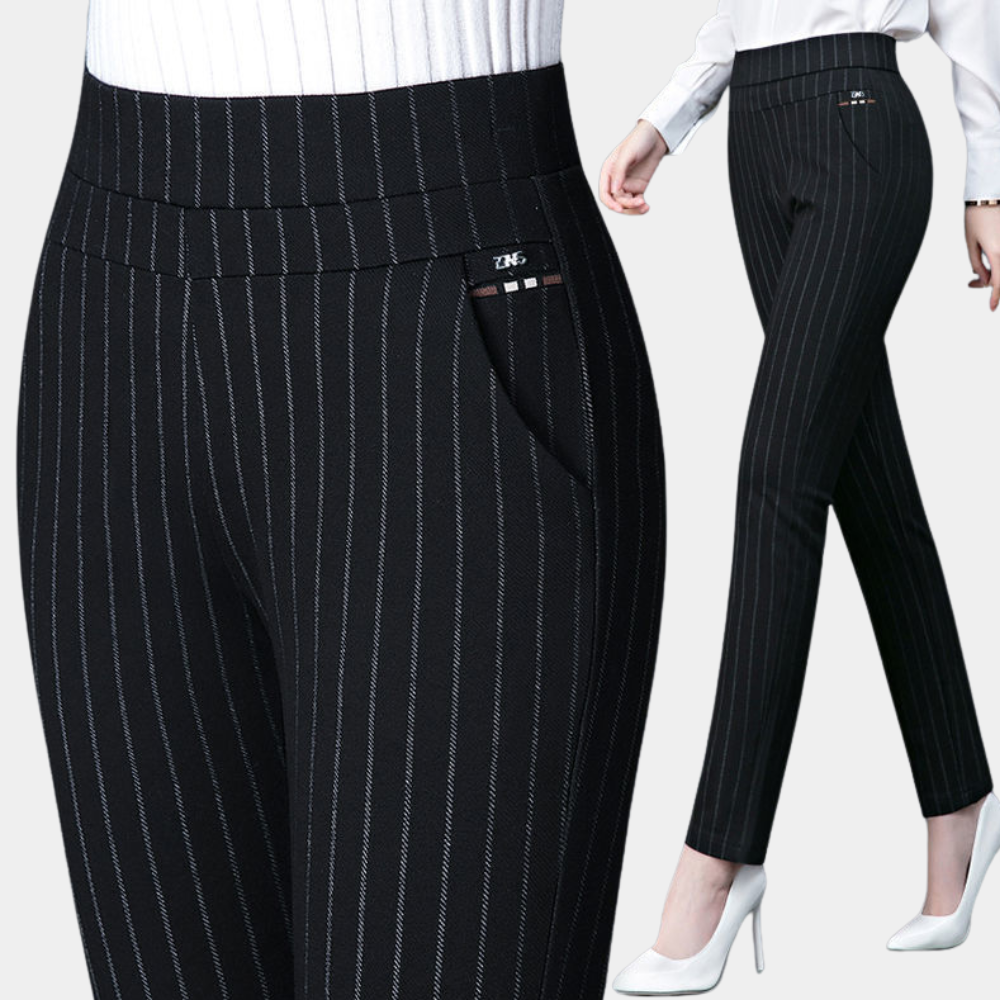 Hohe Taille Stretchhosen Damen, Komfortable Stoffhose für Büro und Freizeit, Größen M-4XL-6