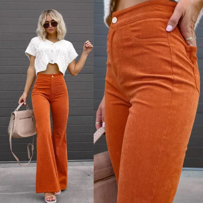 Elegante Weitbeinhosen Damen Mit Hoher Taille, Ideal Für Lässige Und Formelle Anlässe-3
