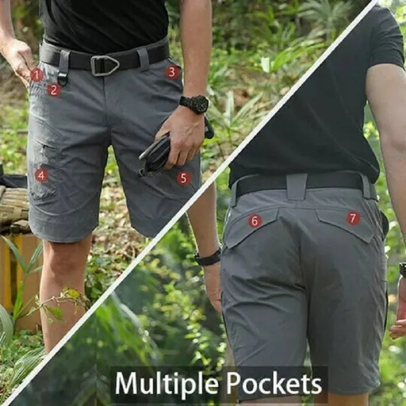 Herren Cargo Shorts Mit 7 Taschen Aus Leichtem, Wasserabweisendem Material Für Outdoor-Abenteuer-6