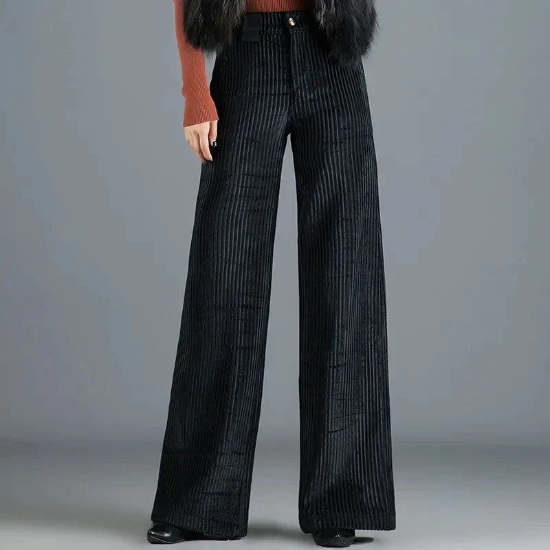 Variant image for Elegante Samtkabelhose Damen im Flare-Design mit schmeichelhafter Passform - Stoffhose für jeden Anlass-7