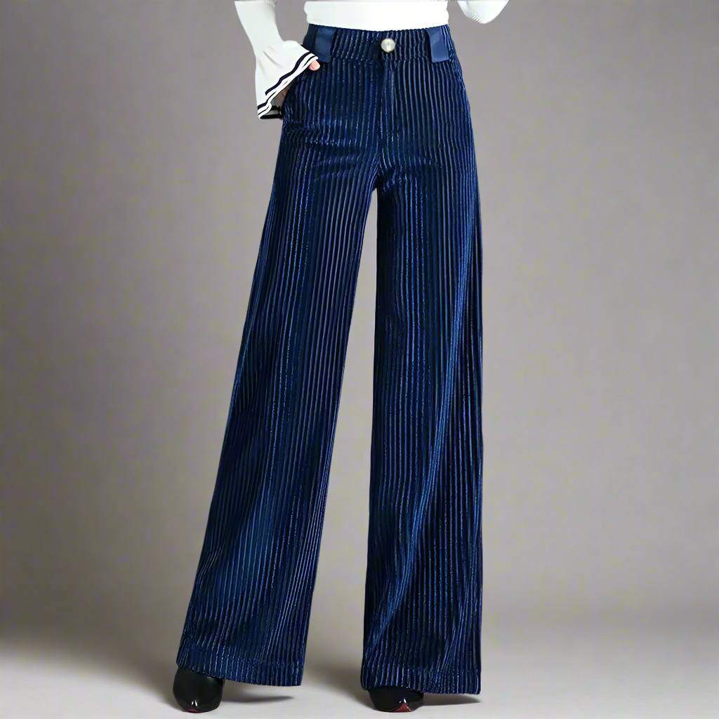 Variant image for Elegante Samtkabelhose Damen im Flare-Design mit schmeichelhafter Passform - Stoffhose für jeden Anlass-4