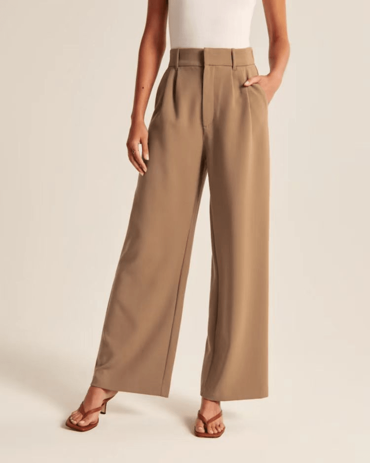 Variant image for Hoch Taillierte Weitbeinhosen Für Frauen Aus Polyester, Schmeichelhafte Passform, Vielseitig Für Geschäftliche Und Formelle Anlässe-23