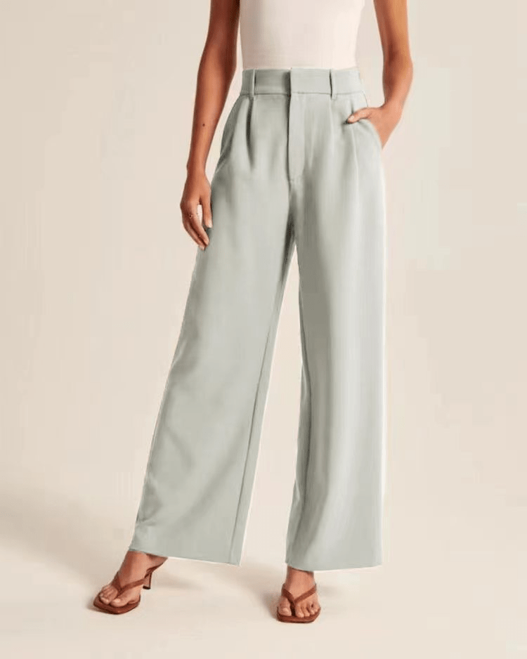 Variant image for Hoch Taillierte Weitbeinhosen Für Frauen Aus Polyester, Schmeichelhafte Passform, Vielseitig Für Geschäftliche Und Formelle Anlässe-31