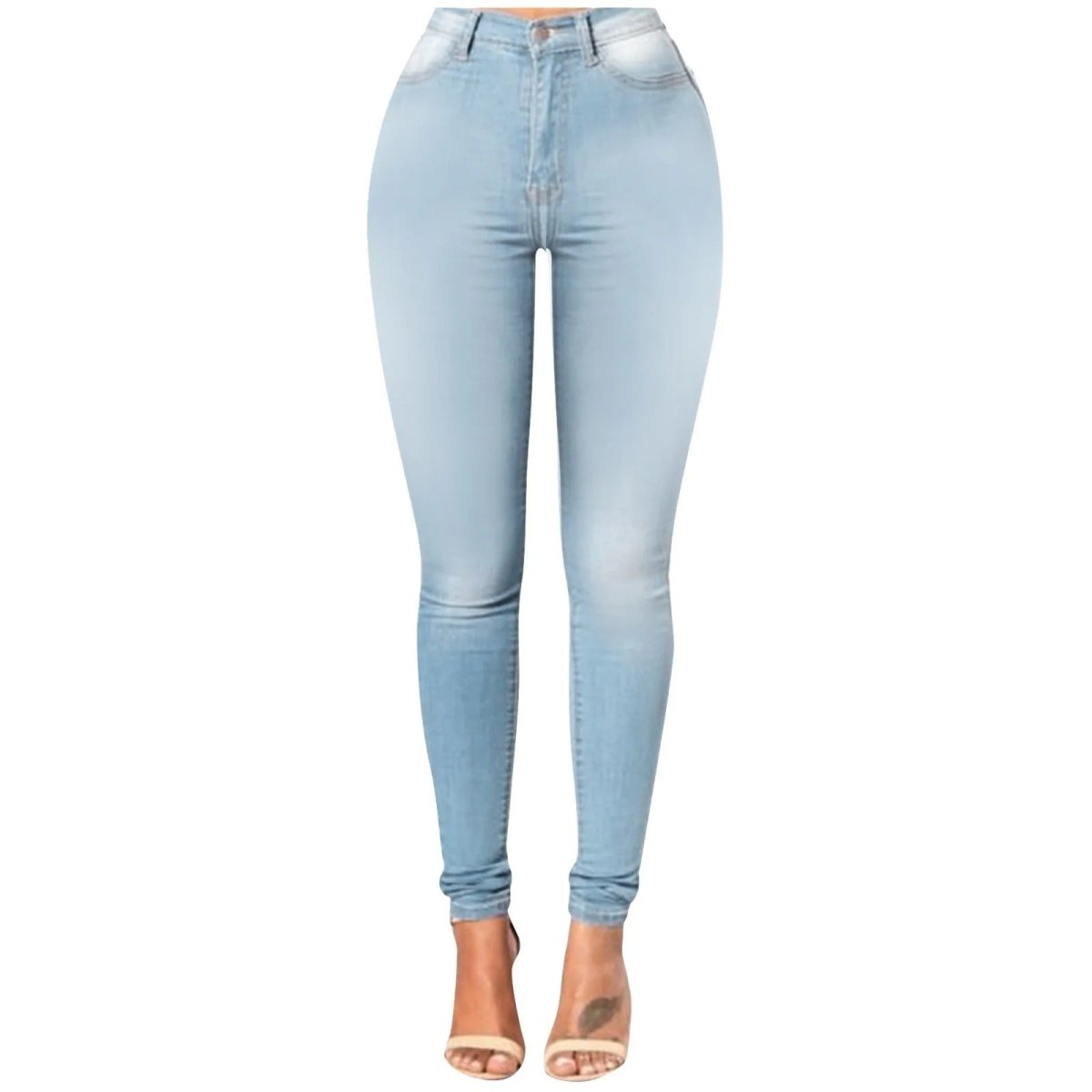 Hohe Taille Dünne Jeans Damen, Bequeme Passform, Vielseitig, Größen XS-XL-1