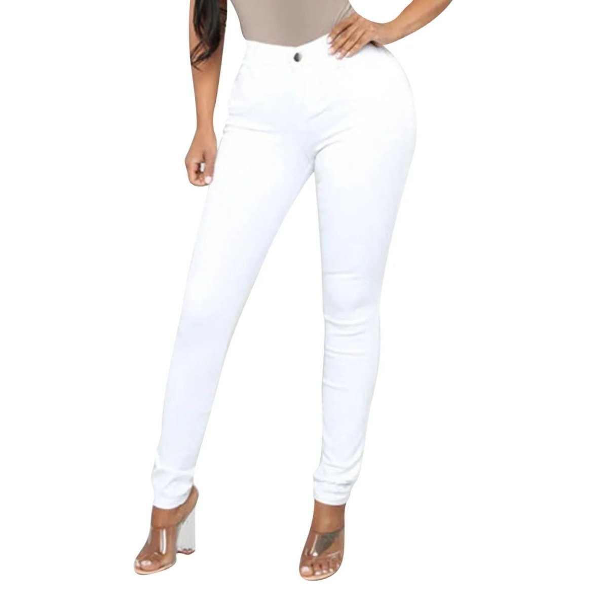 Variant image for Hohe Taille Dünne Jeans Damen, Bequeme Passform, Vielseitig, Größen XS-XL-10