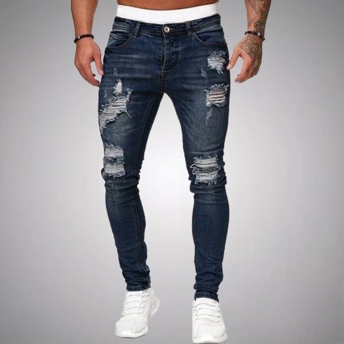 Variant image for Schlanke Herren Jeans Mit Rissen Aus Hochwertiger Baumwollmischung Für Lässige Alltagsmode-19