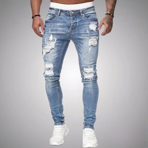 Variant image for Schlanke Herren Jeans Mit Rissen Aus Hochwertiger Baumwollmischung Für Lässige Alltagsmode-7