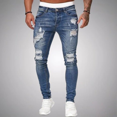 Variant image for Schlanke Herren Jeans Mit Rissen Aus Hochwertiger Baumwollmischung Für Lässige Alltagsmode-13