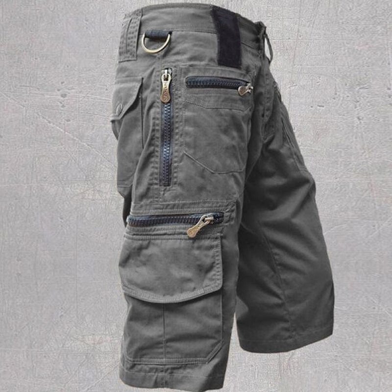 Herren Cargo Shorts Mit 10 Taschen Aus Baumwolle Und Verstellbarem Bund Für Outdoor-Aktivitäten-4