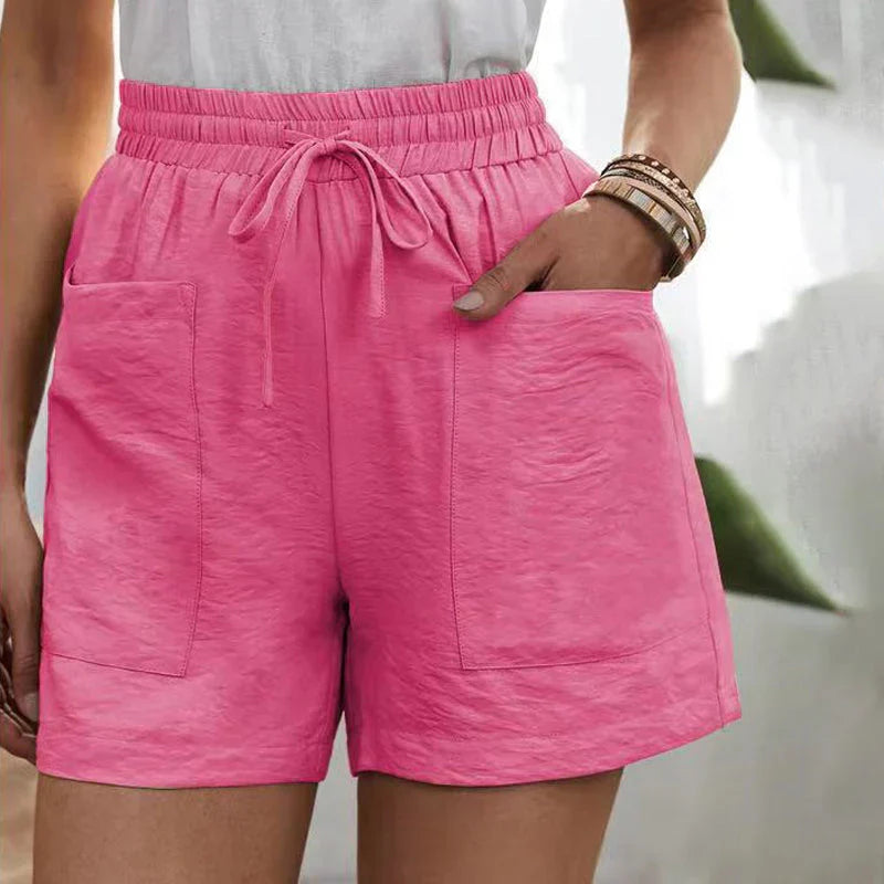 Lässige Shorts Herren Mit Taschen, Atmungsaktive Kurze Hosen Für Den Alltag, Leinenmischung-5