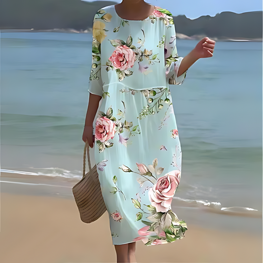 Elegantes Blumendruck Damenkleid Für Hochzeitsgäste - Bequeme Passform Für Festliche Anlässe