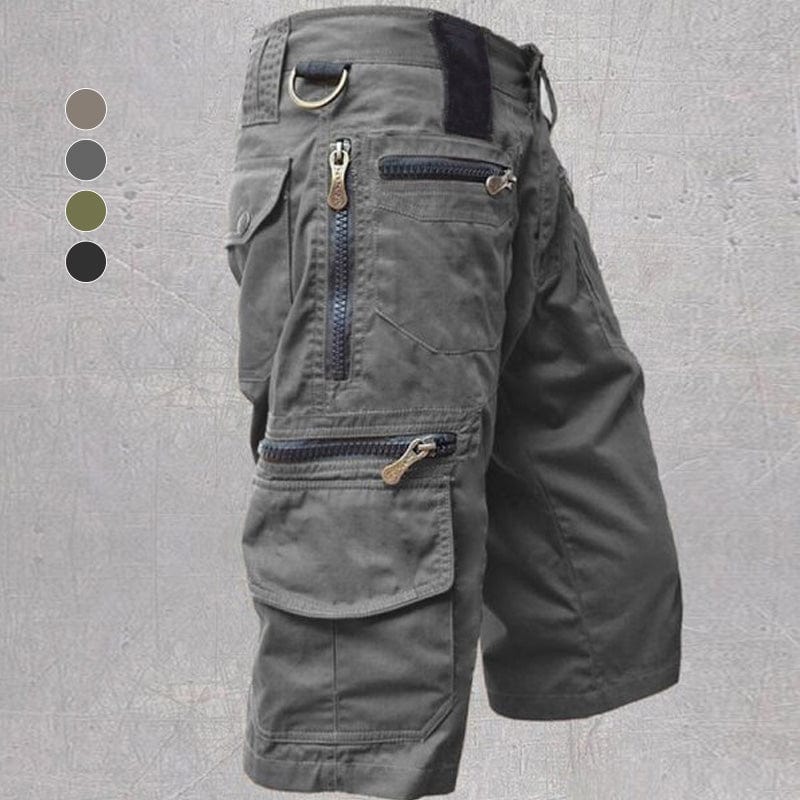 Herren Cargo Shorts Mit 10 Taschen Aus Baumwolle Und Verstellbarem Bund Für Outdoor-Aktivitäten-3
