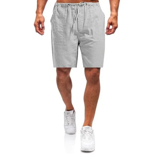 Herren-Leinenshorts Mit Elastischem Bund Und Taschen – Bequeme Kurze Hosen Für Komfort Und Stil-5