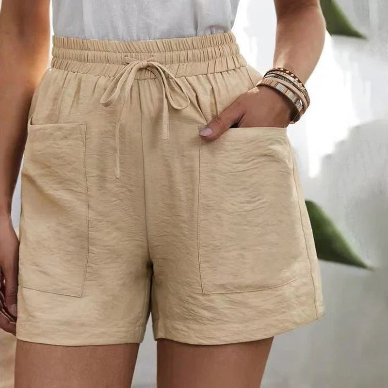 Lässige Shorts Herren Mit Taschen, Atmungsaktive Kurze Hosen Für Den Alltag, Leinenmischung-2
