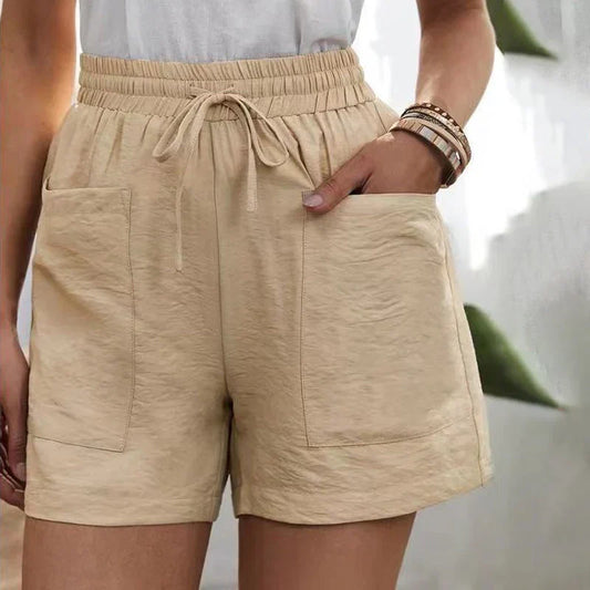 Lässige Shorts Herren Mit Taschen, Atmungsaktive Kurze Hosen Für Den Alltag, Leinenmischung-1
