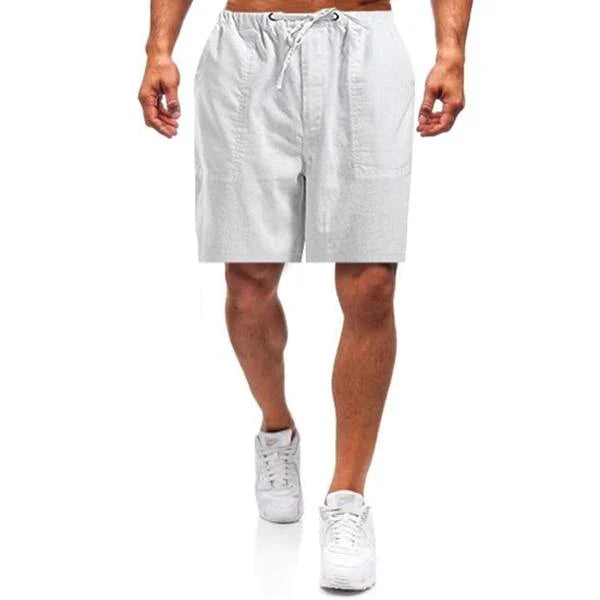 Herren-Leinenshorts Mit Elastischem Bund Und Taschen – Bequeme Kurze Hosen Für Komfort Und Stil-3