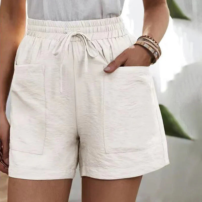 Variant image for Lässige Shorts Herren Mit Taschen, Atmungsaktive Kurze Hosen Für Den Alltag, Leinenmischung-17