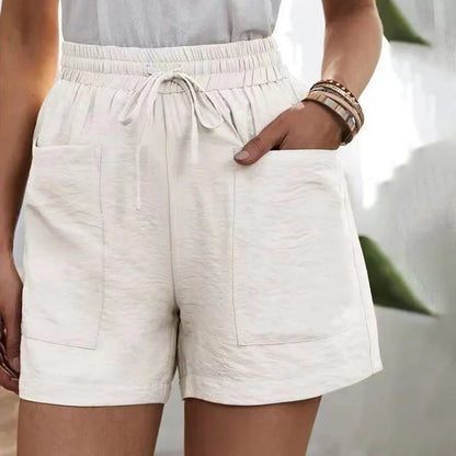 Variant image for Lässige Shorts Herren Mit Taschen, Atmungsaktive Kurze Hosen Für Den Alltag, Leinenmischung-17