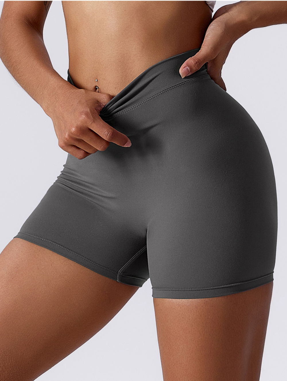 Variant image for Sportshorts Damen, Nahtlos, Atmungsaktiv, Hohe Taillenkontrolle, Kurze Sportshorts für Fitness und Yoga-26