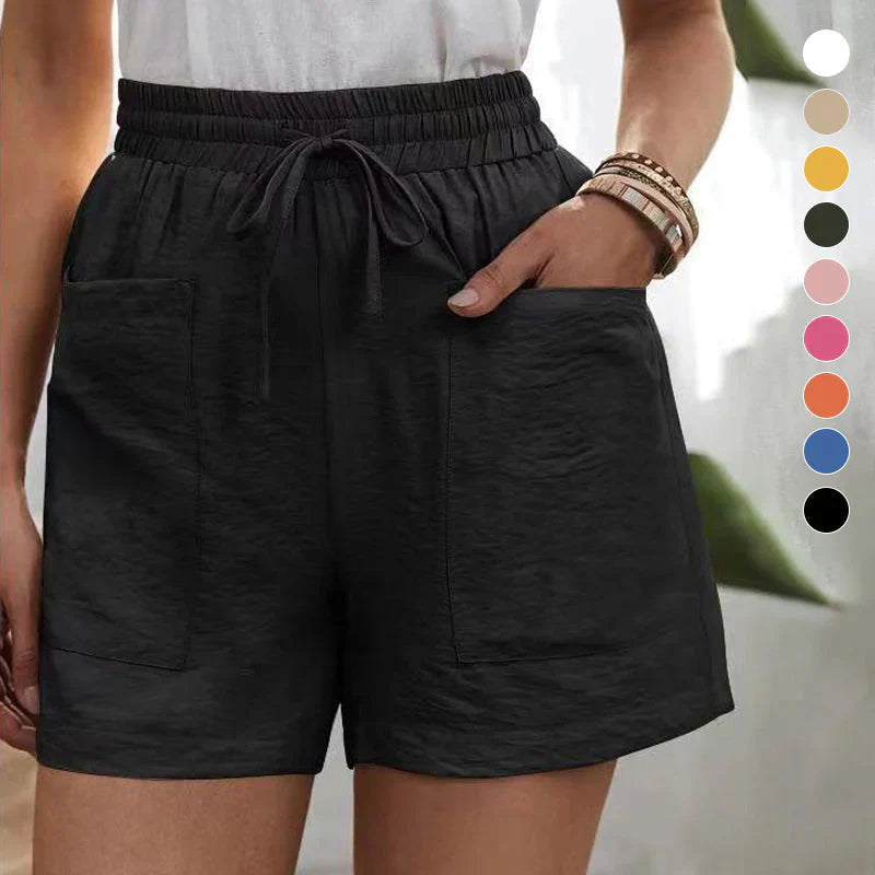 Lässige Shorts Herren Mit Taschen, Atmungsaktive Kurze Hosen Für Den Alltag, Leinenmischung-4