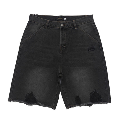 Baggy Herren Denim Shorts, Übergroß – Bequeme Kurze Hosen für Männer im Vintage-Stil-1