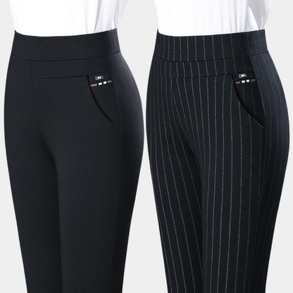 Hohe Taille Stretchhosen Damen, Komfortable Stoffhose für Büro und Freizeit, Größen M-4XL-3