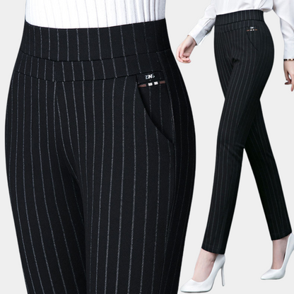 Hohe Taille Stretchhosen Damen, Komfortable Stoffhose für Büro und Freizeit, Größen M-4XL-6