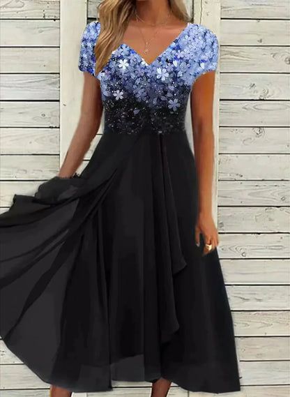 Elegantes Chiffon-Partykleid für Damen, Knielang, Festliche Kleider für Hochzeitsgast und Besondere Anlässe