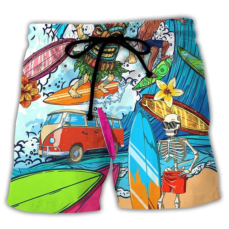 Variant image for Trendige Badehosen Herren mit Graffiti-Druck und einstellbarer Passform für Sommeraktivitäten-49