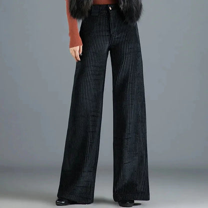 Variant image for Elegante Samtkabelhose Damen im Flare-Design mit schmeichelhafter Passform - Stoffhose für jeden Anlass-7