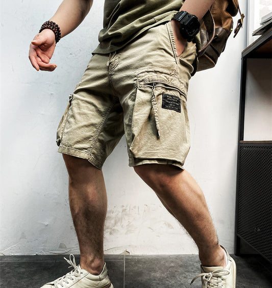 Herren Cargo Shorts Aus Baumwoll-Elasthan-Mischung Für Outdoor-Abenteuer - Bequeme Kurze Hosen Herren-1