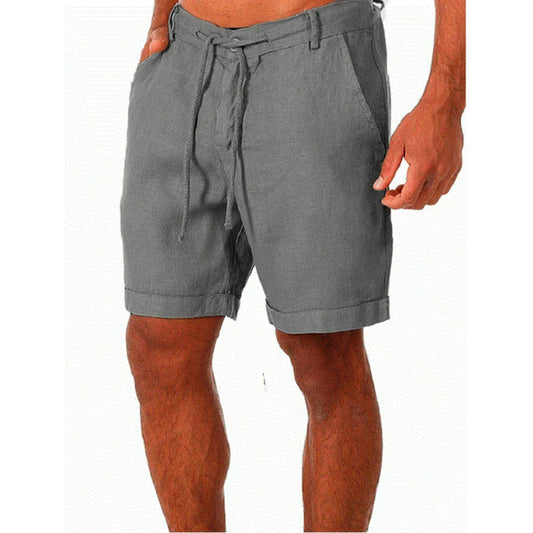 Leichte Atmungsaktive Baumwoll- und Leinen-Sommershorts Herren - Kurze Hosen Männer für Warmes Wetter-1