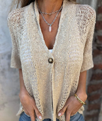Leichte Strickjacke Damen – Luftige Sommerschicht für Freizeit und Strand-3