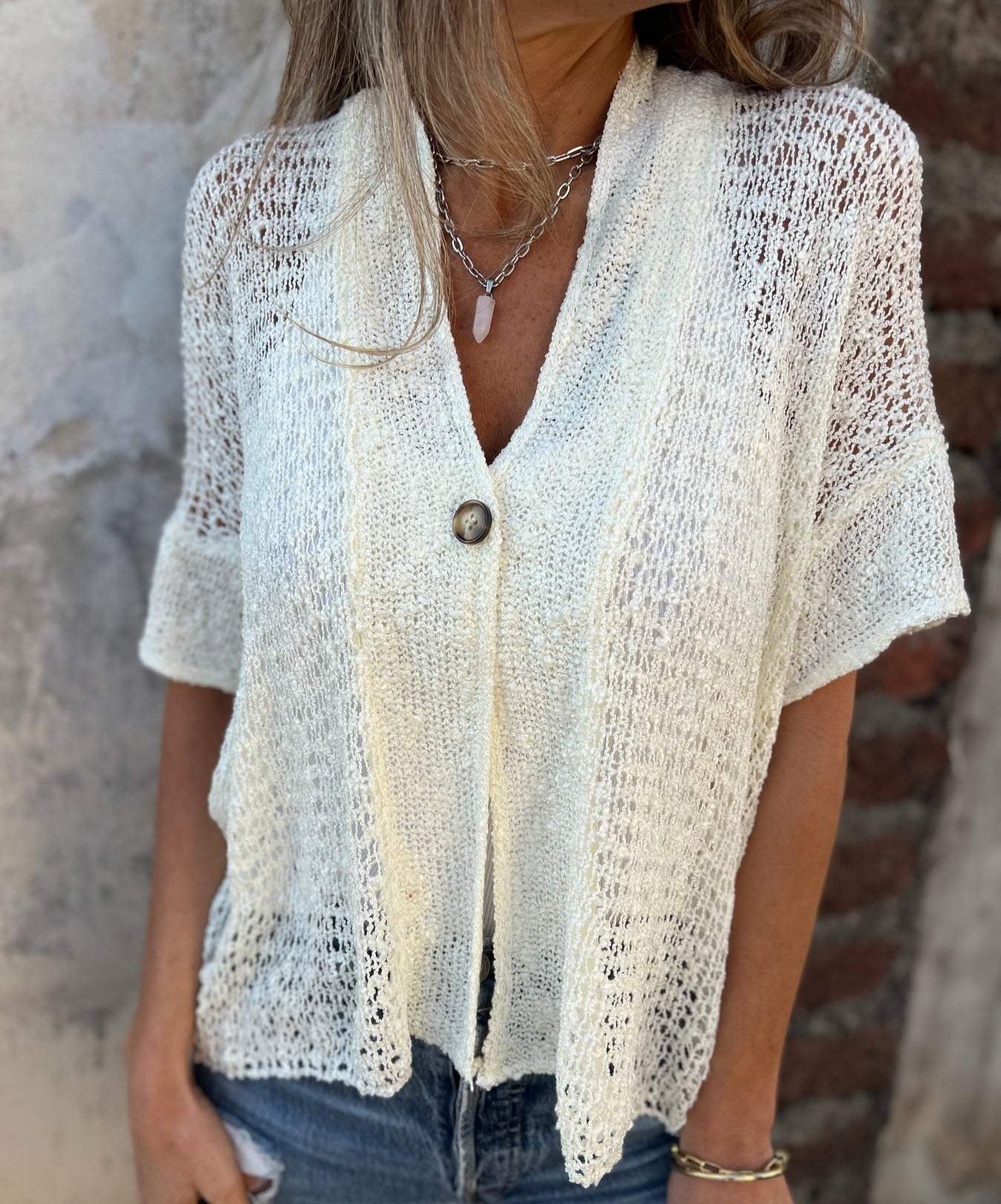 Variant image for Leichte Strickjacke Damen – Luftige Sommerschicht für Freizeit und Strand-13