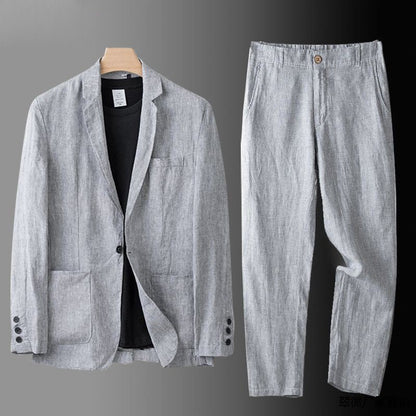 Variant image for Herrenanzug Leinen Slim Fit 100% Atmungsaktiv | Eleganter Zweiteiler für Jeden Anlass-6