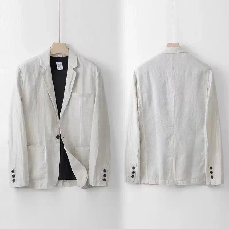 Herrenanzug Leinen Slim Fit 100% Atmungsaktiv | Eleganter Zweiteiler für Jeden Anlass-5