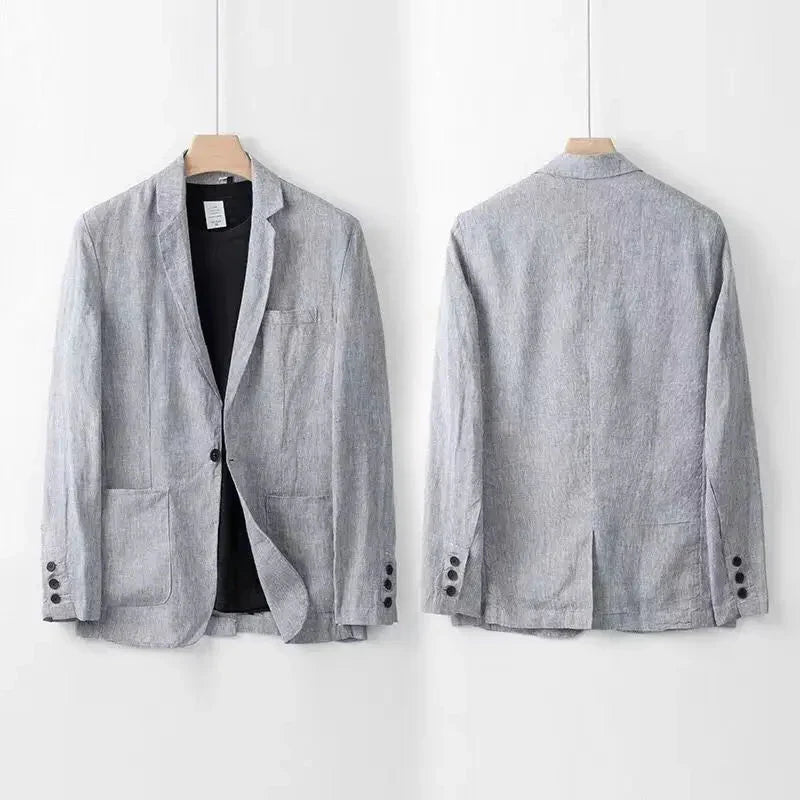 Herrenanzug Leinen Slim Fit 100% Atmungsaktiv | Eleganter Zweiteiler für Jeden Anlass-6