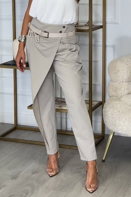 Hohe Taillierte Freizeithosen Damen Mit Rüschendetails – Komfortable Alltagsmode Für Vielseitige Looks-1